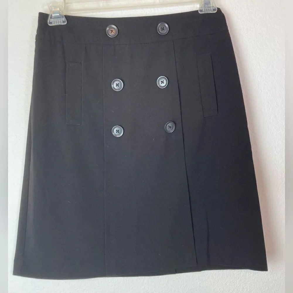 Academe perfect NWOT black sailor nautical button skirt so chic just perfect